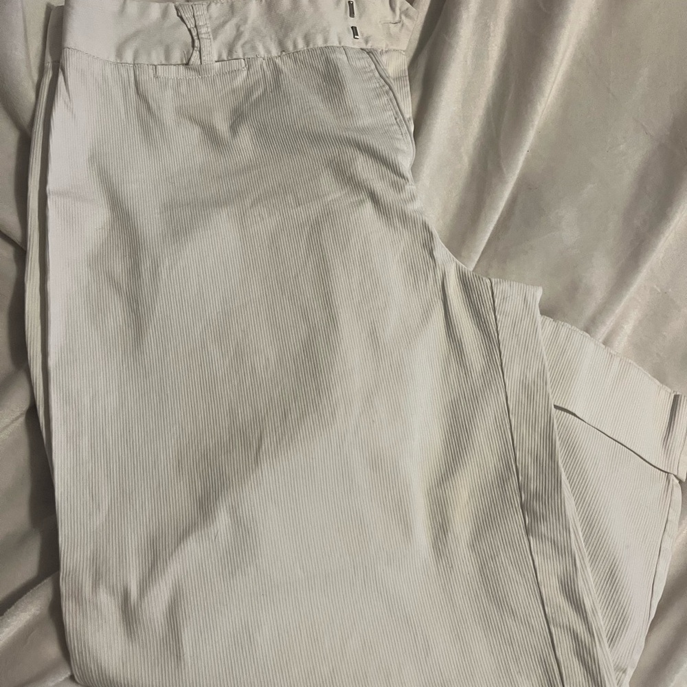 Classic Cream Pinstripe Pants
